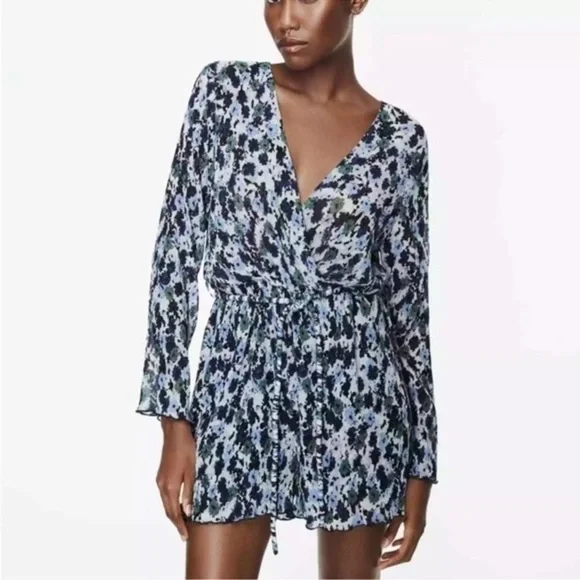 ZARA Printed Pleated Jumpsuit - Picture 2 of 6